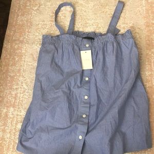 Jcrew blue striped button down tank NWT